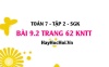 Bài 9.2 trang 62 Toán 7 Tập 2 Kết nối tri thức: So sánh các góc trong tam giác